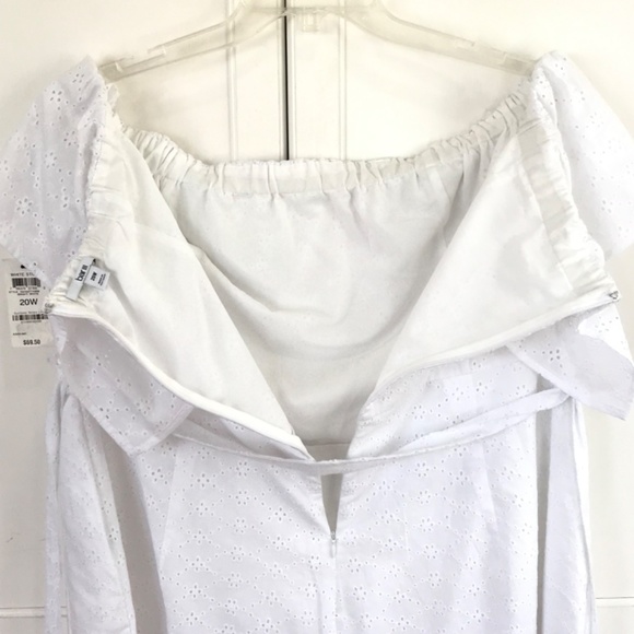 BAR lll Cotton Romper Shorts White Eyelet Bandeau Ruffle Women’s Plus Size 20 1X - Picture 6 of 15